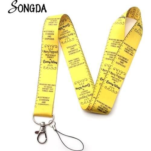 Minimalism Cartoon Lanyard Neck Hanging Straps Keychains Holder Chain Letters Printed Webbing Phone Charm Keycord Jewelry Gifts