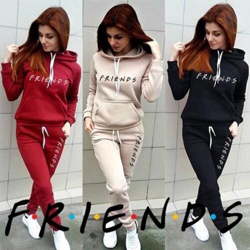 Fashion Loose Hooded Two Piece Set Autumn Winter 2020 Long Sleeve Top Hoodies And Pants Sporty Streetwear Outfits Jogging Suits
