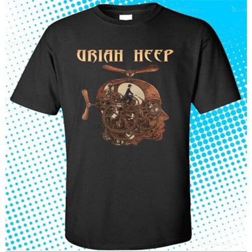 2018 New Brand Clothing New Uriah Heep Totally Driven Rock Mens Black T-Shirt Size S to 3XL Hipster O-neck cool tops
