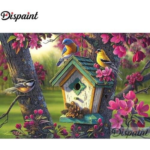 Dispaint Full Square/Round Drill 5D DIY Diamond Painting "Birds and flowers"3D Embroidery Cross Stitch Home Decor Gift A12377