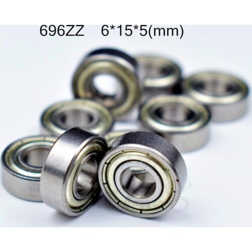 696ZZ 6*15*5(mm) 10pieces free shipping bearings 10pcs metal Sealed Miniature Mini Bearing 696 696Z 696ZZ chrome steel bearing