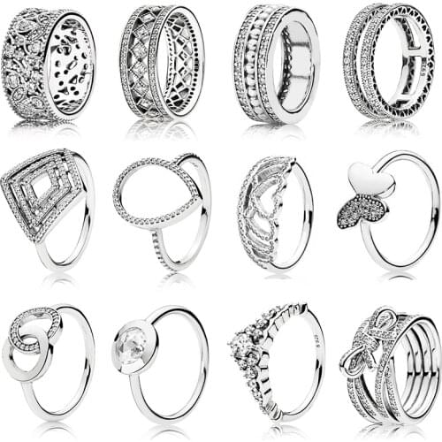 S925 Sterling Silver Simple Retro Double Round Ring European Original Single High Quality 1:1 Fashion Ring Jewelry