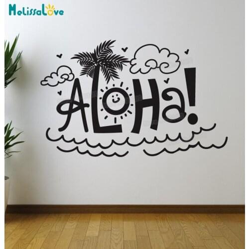 Simple Poster Vinyl Wall Sticker Art Word Aloha Home Decoration Living Room Bedroom Decals Removable Gift For Kids YY789