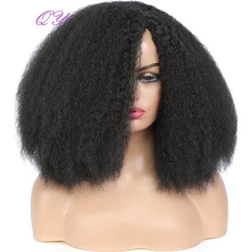 QY Synthetic Afro Kinky Curly Hair Natural Wig For Women Fashion And Natural Hairstyle Wig