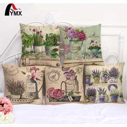 Romantic Flowers Brocade European Cotton Linen Sofa Cushion Cover Pillowcase Bay Window Decorated With Pillowcases Wholesale