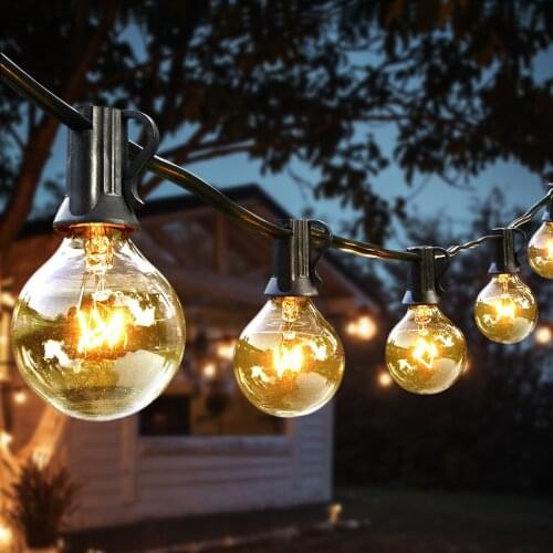 Christmas Decoration light String Glass Vintage Incandescent Bulb Outdoor Decorative Patio Backyard Garland Garden lights