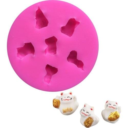 6 Lucky Cat Lines Pressing Die Fondant Silicone Chocolate Mold 17-69