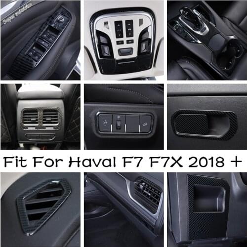 Carbon Fiber Interior For Haval F7 F7X 2018 - 2021 Central Control Instrument Decoration Strip / Reading Lights Lamp Cover Trim