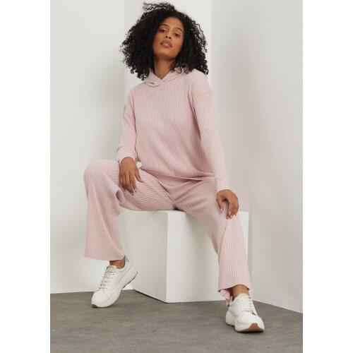 MUQKO Womens Pink Color Corded T Sleeve Comfort Knitwear Dual Set Women’s Dress Toppies New Fashion Autumn Winter 2020 Casual