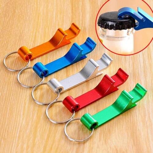 1pcs Random Color Beer Bottle Opener Key Ring Chain Keyring Metal Keychain Tool Beer Bar Tools