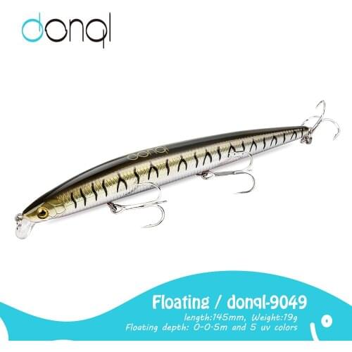 DONQL 1Pcs Minnow Fishing Lure 145mm 19g Hard Artificial Bait 3D Eyes Wobblers Sinking Crankbait JIgging Plastic Hard Fish Lure