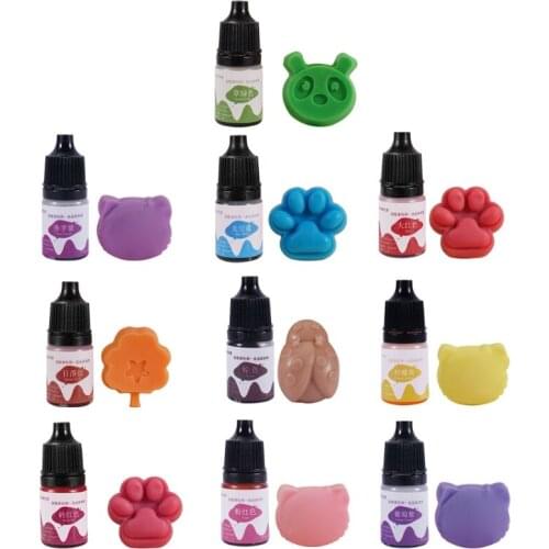 E56A 10 Colors 10ml Handmade Soap Dye Pigment DIY UV Epoxy Resin Mold Candle Soap Coloring Liquid Lip Gloss Colorant