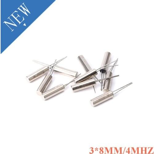 10pcs/lot Frequency Resonator Oscillator Crystal Cylender 3*8mm 3X8mm 4MHZ 4.000 MHz Quartz Crystal DIY Electronic Kit
