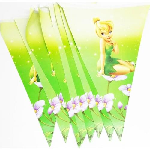10pcs TinkerBell party banners TinkerBell theme birthday party decorations TinkerBell pennants birthday party supplies