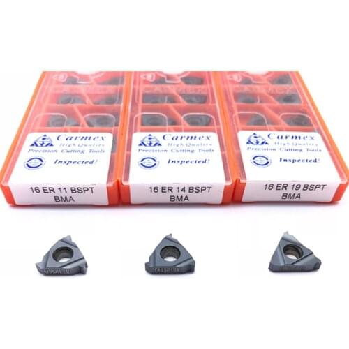 100pcs 11IR 16ER 14NPT BMA 16ER AG60 Carmex 16IR Carbide Inserts Lathe Turning CNC Thread Blade Cutter Tool Free Shipping