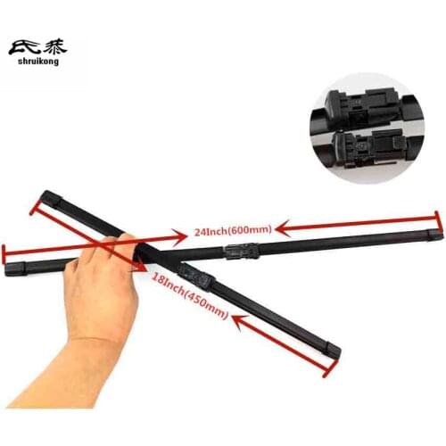 Free shipping 2pcs/lot SG-002 Wiper blades for 2007-2016 FIAT Bravo MK2 24"+18" fit push button type wiper arms only