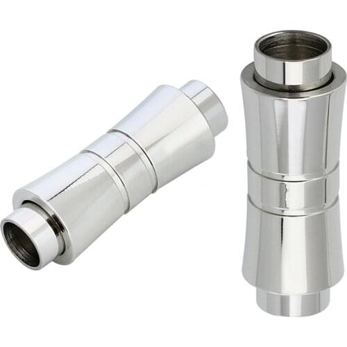 2Pcs Silver Color Stainless Steel Strong Magnetic Clasp Hooks Hole 5/6mm Connector For Leather Cord DIY Jewelry Findings