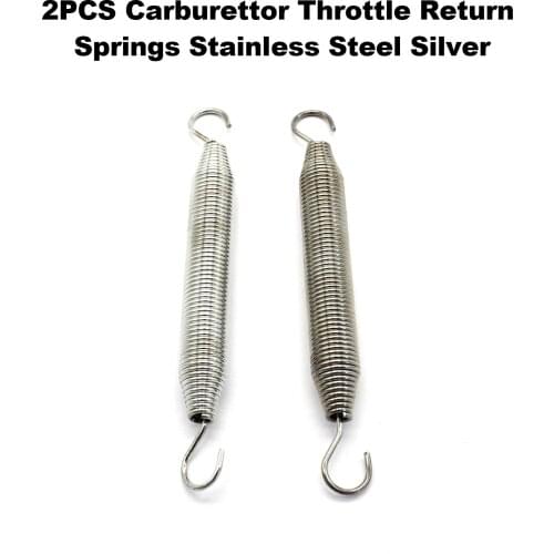2PCS Carburettor Throttle Return Springs Stainless Steel Silver