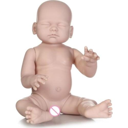 20inch Reborn Boy/Girl Doll Kits Soft Silicone Vinyl Full Body Reborn Baby Unpainted Doll Kit Full Limb Anatomically Correct