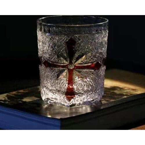 300ml Japanese hand carved glass water glass whisky wine glass collection gift