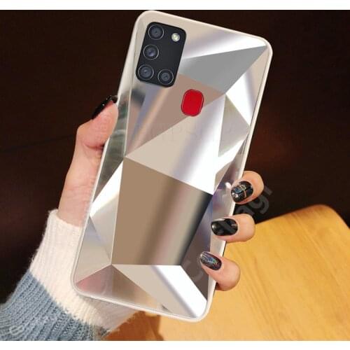 3D Diamond Mirror Case For Samsung Galaxy M21 M11 A01 A21S A31 A41 A22 A21 A51 A71 Soft TPU Cover