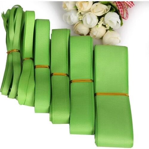 5Yards 7/10/15/20/25/38mm Grass Green Grosgrain Ribbons Packing Material DIY Crafts Decor Wedding Party Decoration Gift Wrapping