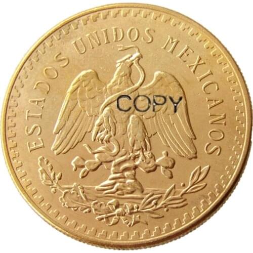 50pcs/lot Mexico 1947 Gold Plated 50 Peso Gold Plated copy coin(Weight About 37.5g)