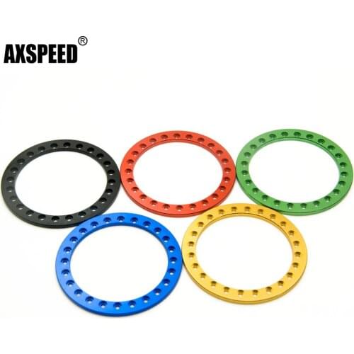 AXSPEED 4Pcs Metal Alloy Replacement Wheel Outer Ring for 1/10 RC Crawler D90 SCX10 Traxxas TRX4 Wraith 2.2inch Wheel Rims