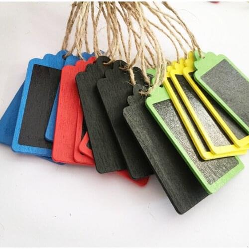 10Pcs Mini Chalkboard Tags Hanging Wooden Blackboard Signs Message Board Decorative Gift Tags Price Lable Wedding Party Xmas