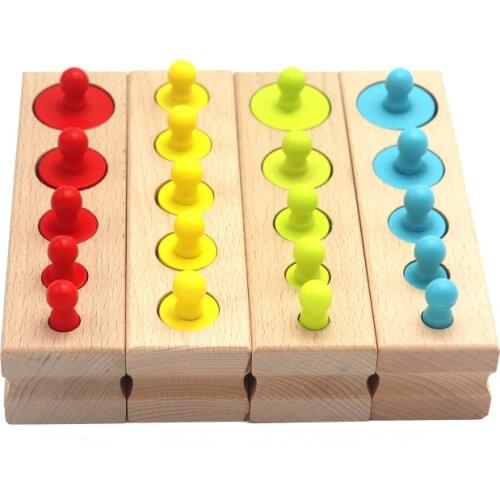 Baby Montessori Educational Wooden Toys Colorful Socket Cylinder Block Set For Children Educational Preschool Early Learning Toy