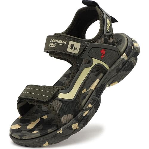 Dropshipping Kids Sandals Summer Breathable Childrens Sandals Non-slip Wear-resistant Boys Shoes Fabric Mesh Kids Footwear