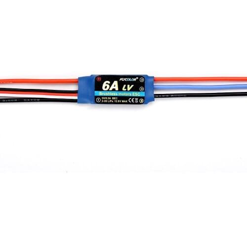 FATJAY Flycolor 6A RC aircraft brushless ESC 2-3S BEC hobby model part accessories electronic speed control