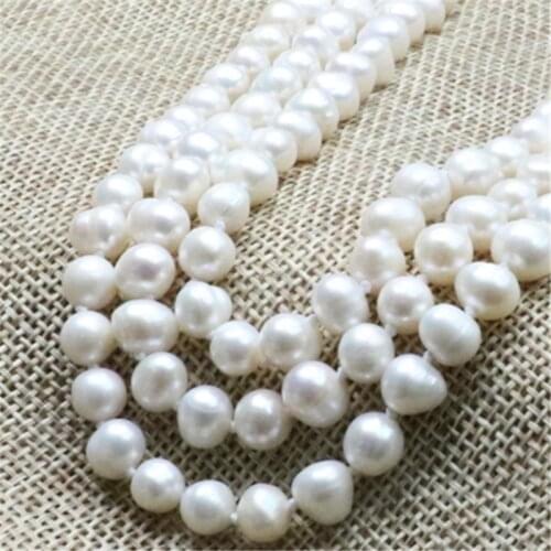 HOT Jewelry Necklace Free Shipping new Fashion Style diy 3 Rows 7-8mm White Akoya Cultured natural Pearls Necklace 17-21" MY4571