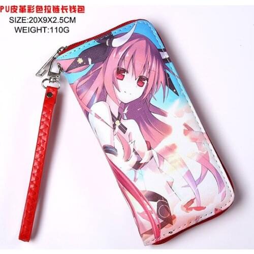 Anime Date A Live Colorful Zipper Wallet Itsuka Kotori Card Holder Purse Leather Design Money Bag