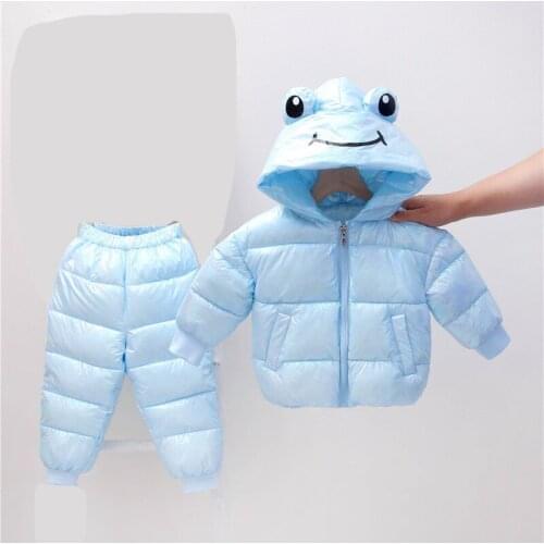 Toddler Girl Jacket Boy 2020 Winter Down Jacket Suit Cotton Warm Clothes Animal Hooded Coat And Pants Kids Clothes Boys Fashion