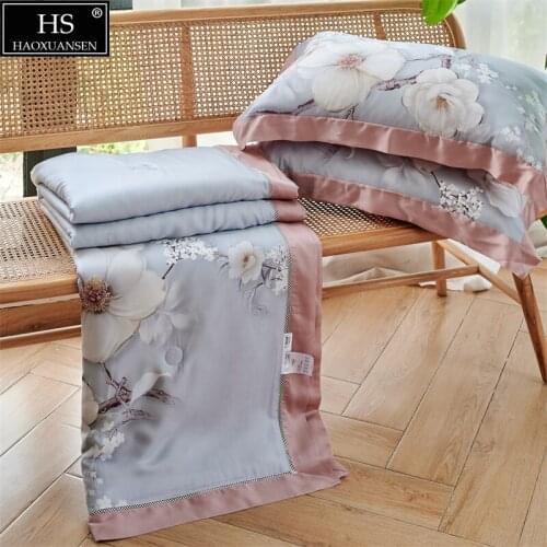 Lyocell Tencel Lightweight Quilted Quilt Summer Blanket Soft Summer Quilt & Hypoallergenic Thin quiltSuit1pcs