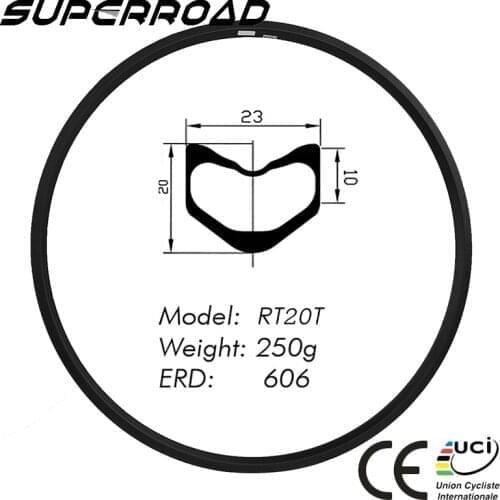 Wholesale price 23mm With 20mm Depth Xiamen Toray T1000 Carbon Bike Rims Tubular Rim