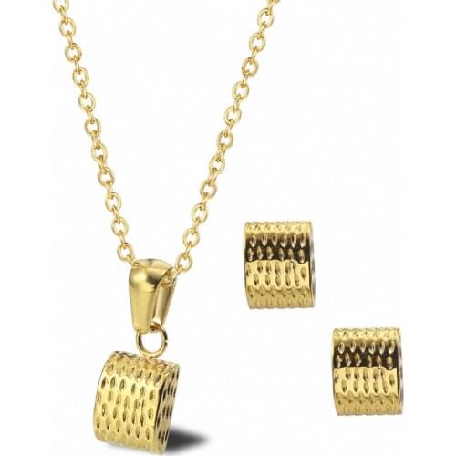 Necklace Pendant Earrings Square Oblong Jewlery Sets for Women Gift Fahion BT174