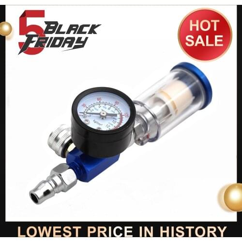 Spray Gun Air Regulator Gauge & In-line Water Trap Filter Tool Spray Gun Regulator and Mini Spray Gun Air Filte