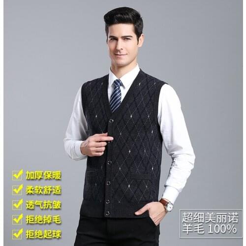 High Quality Winter Fashion Argyle Mens Slim Fit Sleeveless 100% Cashmere Wool Knitting Pullover Casual Vest V-neck Sweater