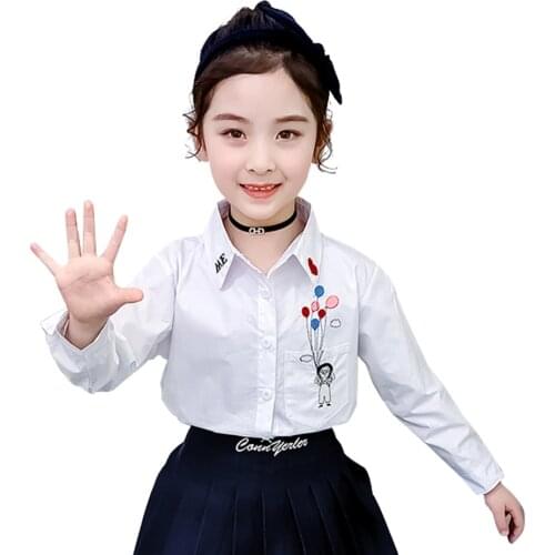 Shirts For Girls 2020 School Blouse Girls White Blouse Childrens For Girl Teenage Kids Girls School Clothes 6 8 10 12 14 Year