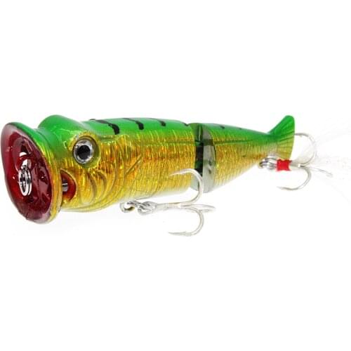 Hot 1pcs Fishing Lures 8.5cm 11g Topwater Popper Bait 7 Color Hard Bait Artificial Wobblers Plastic Fishing Tackle With 6# Hooks