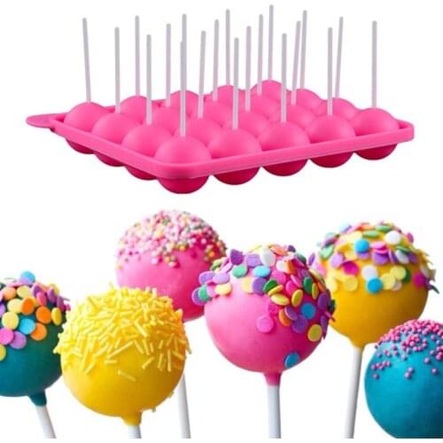 20 Holes Silicone Lollipop Mold Cake Candy Cookie Cupcake Tray Stick Chocolate Soap DIY Mould Baking Tools