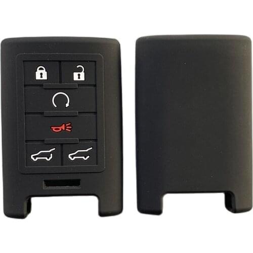 Silicone rubber key cover case shell for Cadillac CTS ATS 28T CTS-V coupe SRX Escalade keys 6 buttons key case
