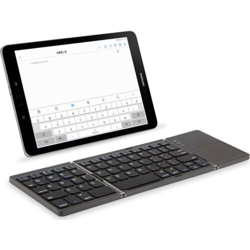 Twice folding wireless Bluetooth Keyboard For Samsung Galaxy Tab A 10.1 S6 10.5 SM-T510 T515 T860 Tablet foldable keyboard case