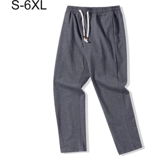 Loose Joggers Sport Pants Men Elastic Waist Gym Running Trousers Leisure Streetwear Solid Sweatpants 95% Cotton S-6XL