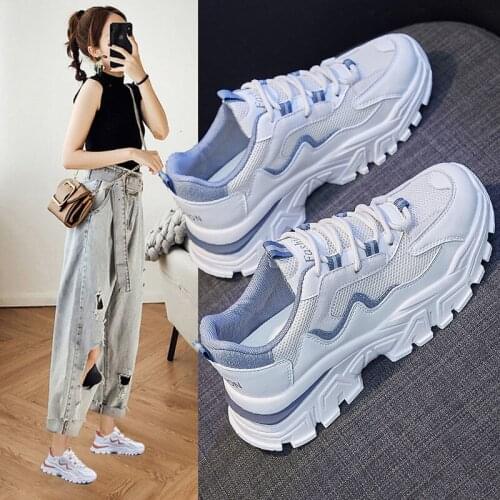 Comfortable Branded Sports Ladies Flat Sneakers Fashion Platform Sports Womens Shoes With Rubber Sole Female Vulcanized Shoes