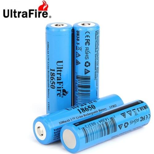 Ultrafire 100% brand new original 18650 battery 2200mAh 3.7V lithium ion rechargeable battery for flashlight toy battery