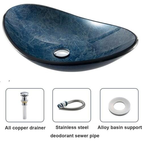 2021 Washroom Washbasin Pure Color Tempered Glass Above Counter Basin Simple Art Basin Hotel Bathroom Basin Vessel Vanity Bar