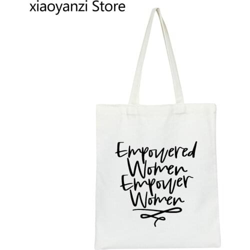 Empowered Women Empower Women Print Women Shoulder Canvas Bag Casual Funny Handbag For Lady Girl Eco Reusable Shopping Bag S-999